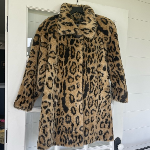 Saks Fifth Avenue Cheetah Print Coat - Picture 1 of 5